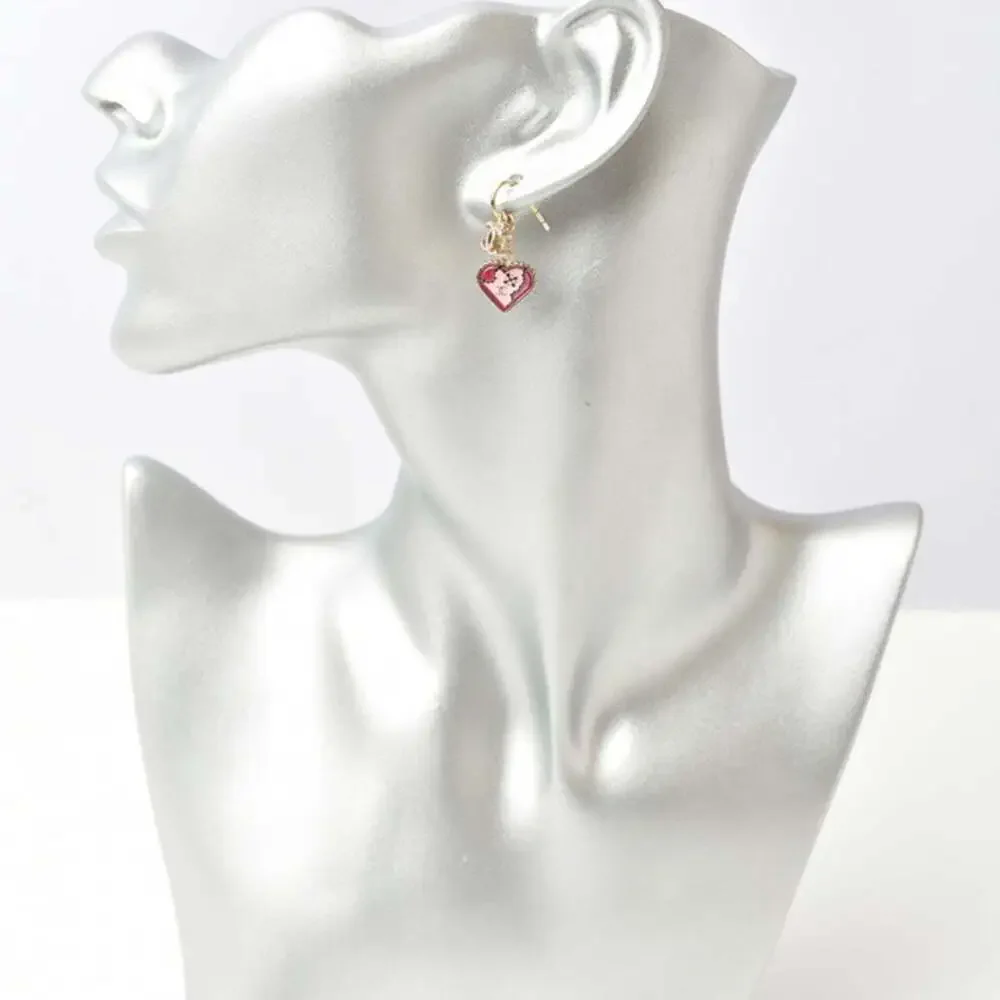 CHANEL Authentic Pink Heart Earrings